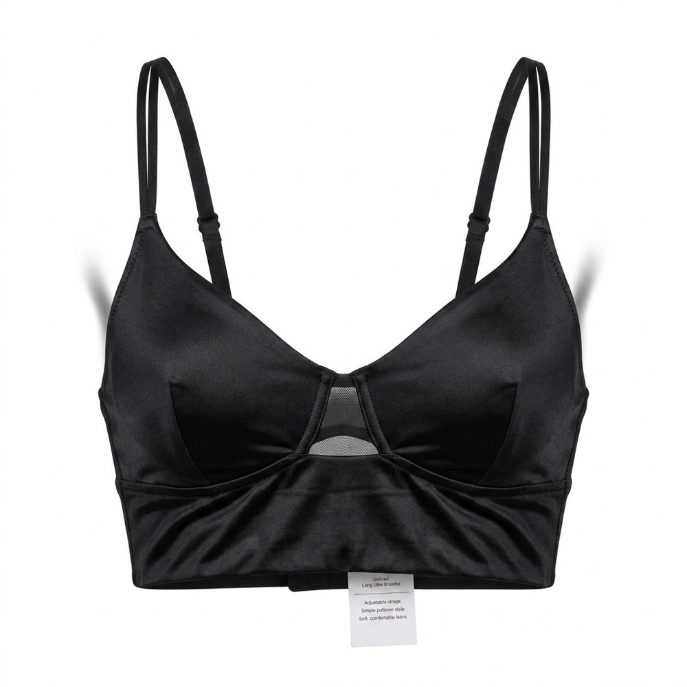 NWT Auden Small Unlined Long Line Bralette Womens Black 023129437